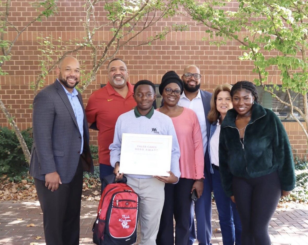 A Hero Award winner celebrated by family and staff