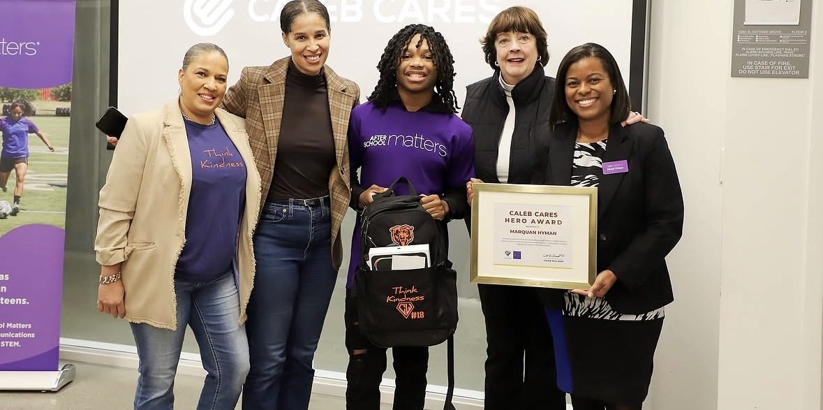 Hero Award winner Marquan Hyman with After School Matters
