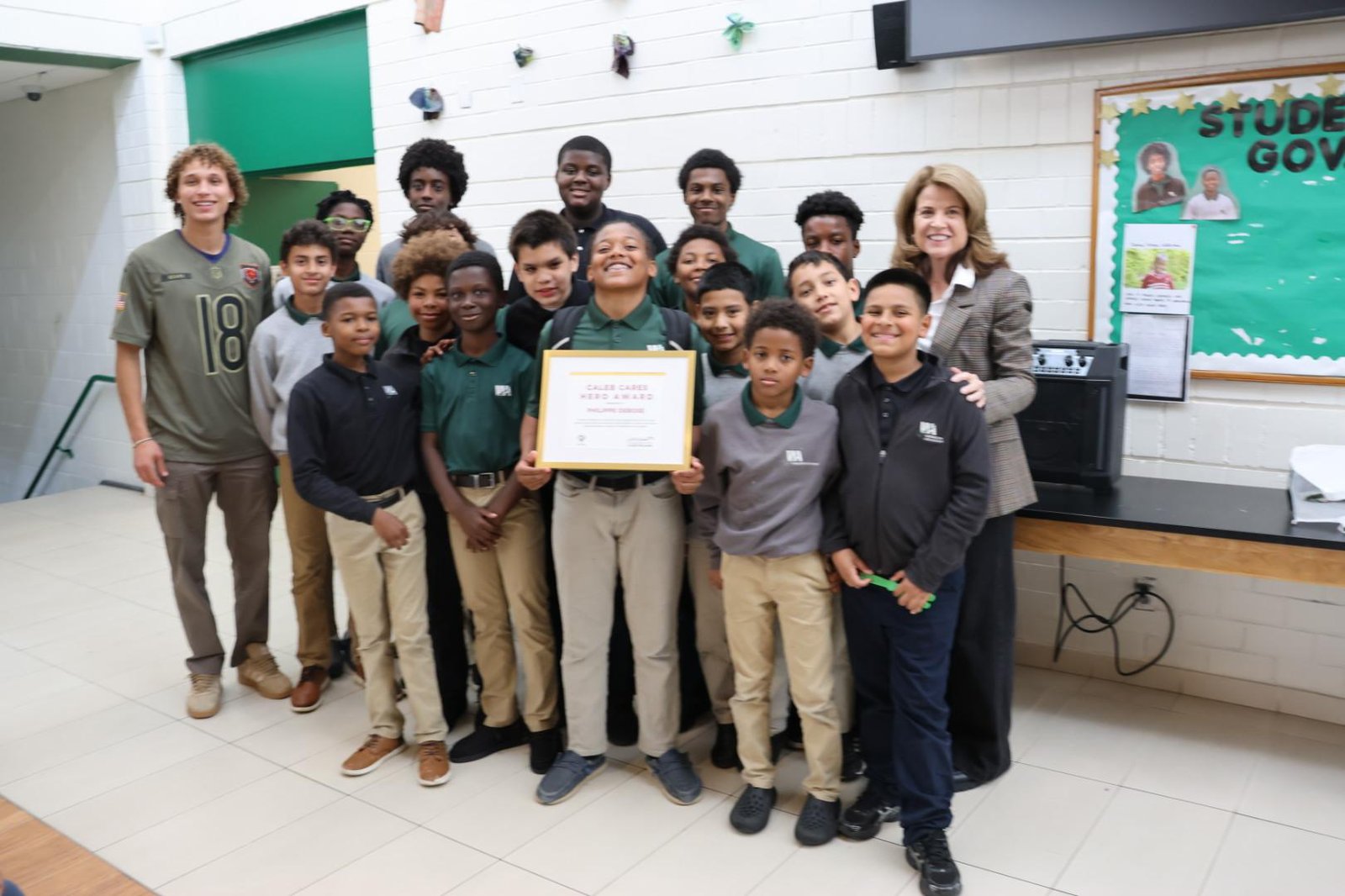 Westinghouse Junior Academy Hero Award winners with staff